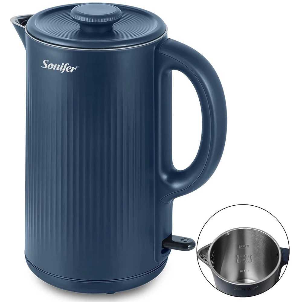 304 stainless steel electric kettle household double wall design 1.7L 1500W cordless frosted house Y241102