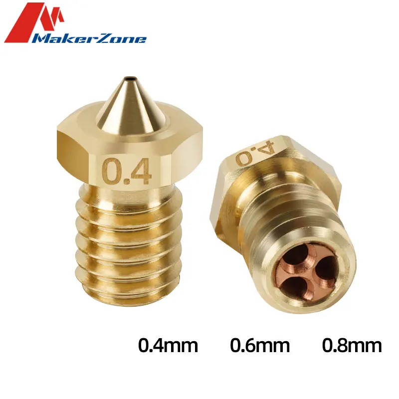 New CHT Nozzle new Insert V6 3d Printer0.4mm 0.6mm 0.8m Compatible With E3D 2025 V6 Brass Copper High Flow Extruder Print Head For 1.75mm