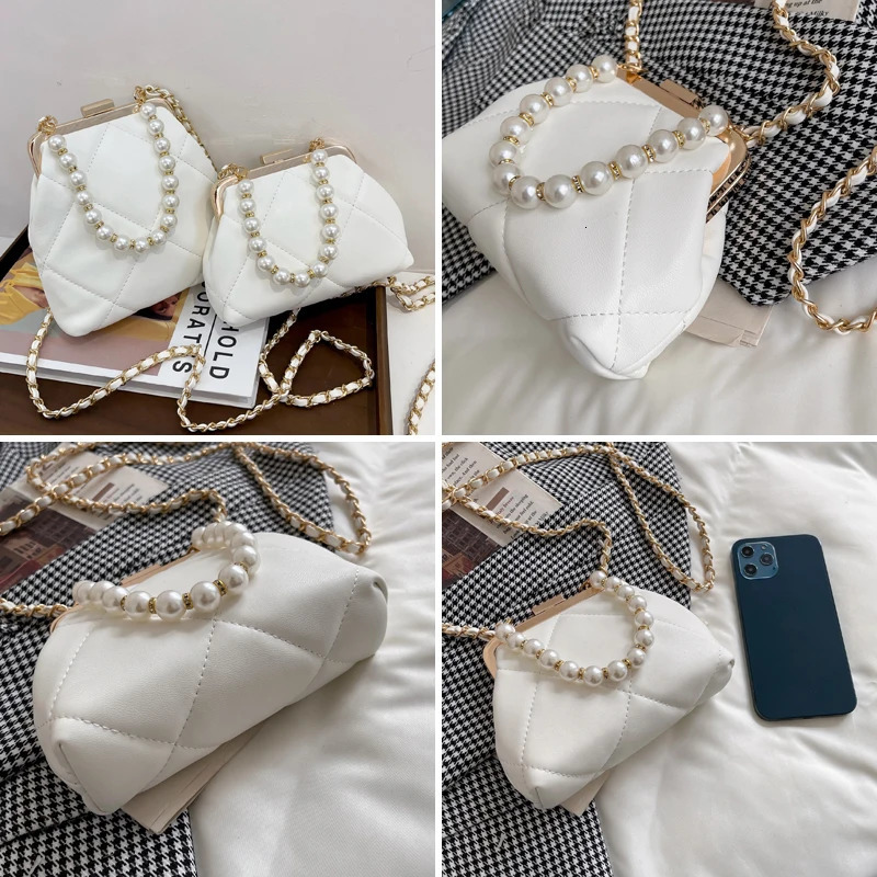 Womens Party Clutch Wedding Cross Bag Handbag Fashion Pearl Clip Bag Evening Handbag Shoulder Bag Summer Beach Bag 241031