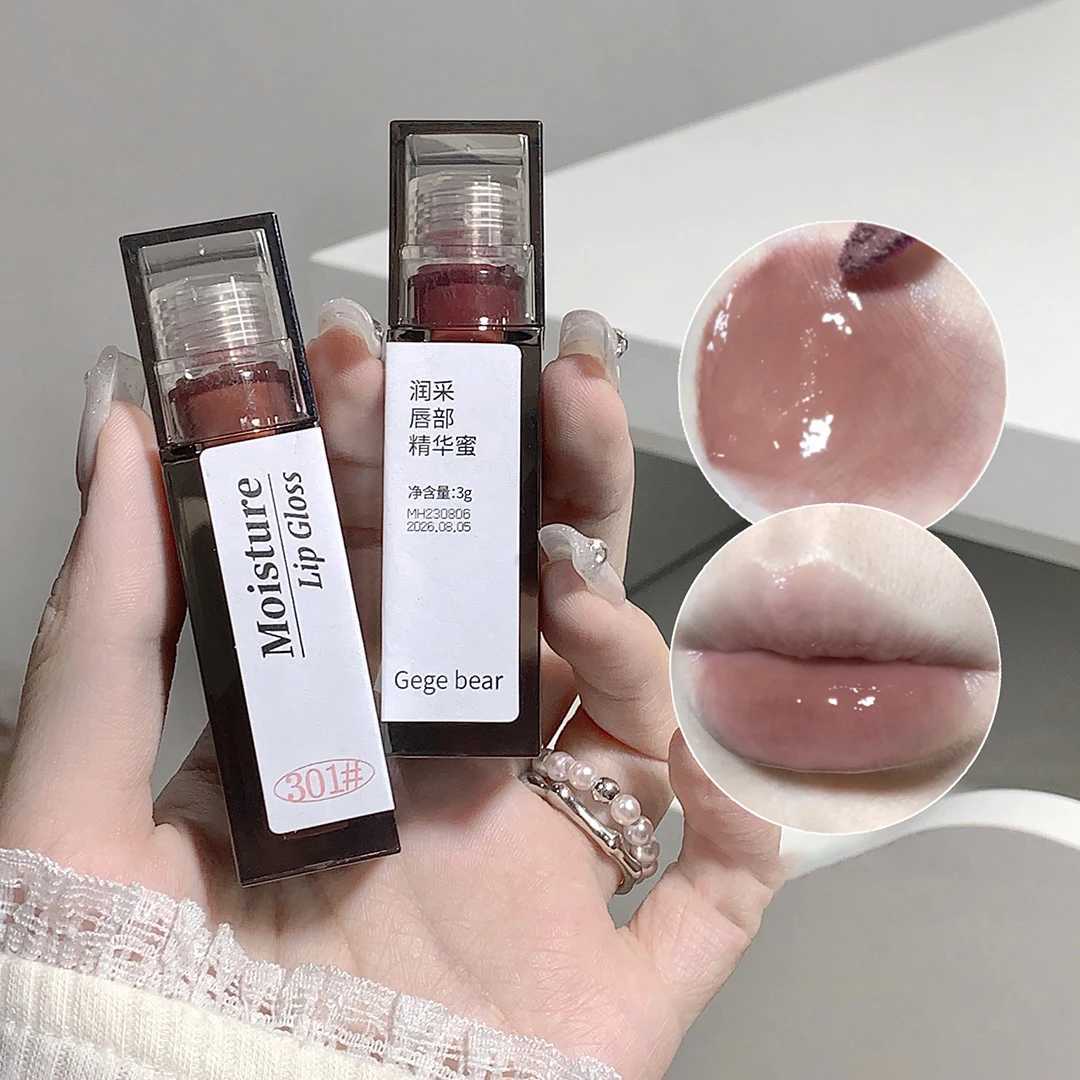 Naked grey mirror lipstick transparent gloss lipstick lustrous crystal lipstick lasting non stick cup punk smokeless liquid lipstick W241101