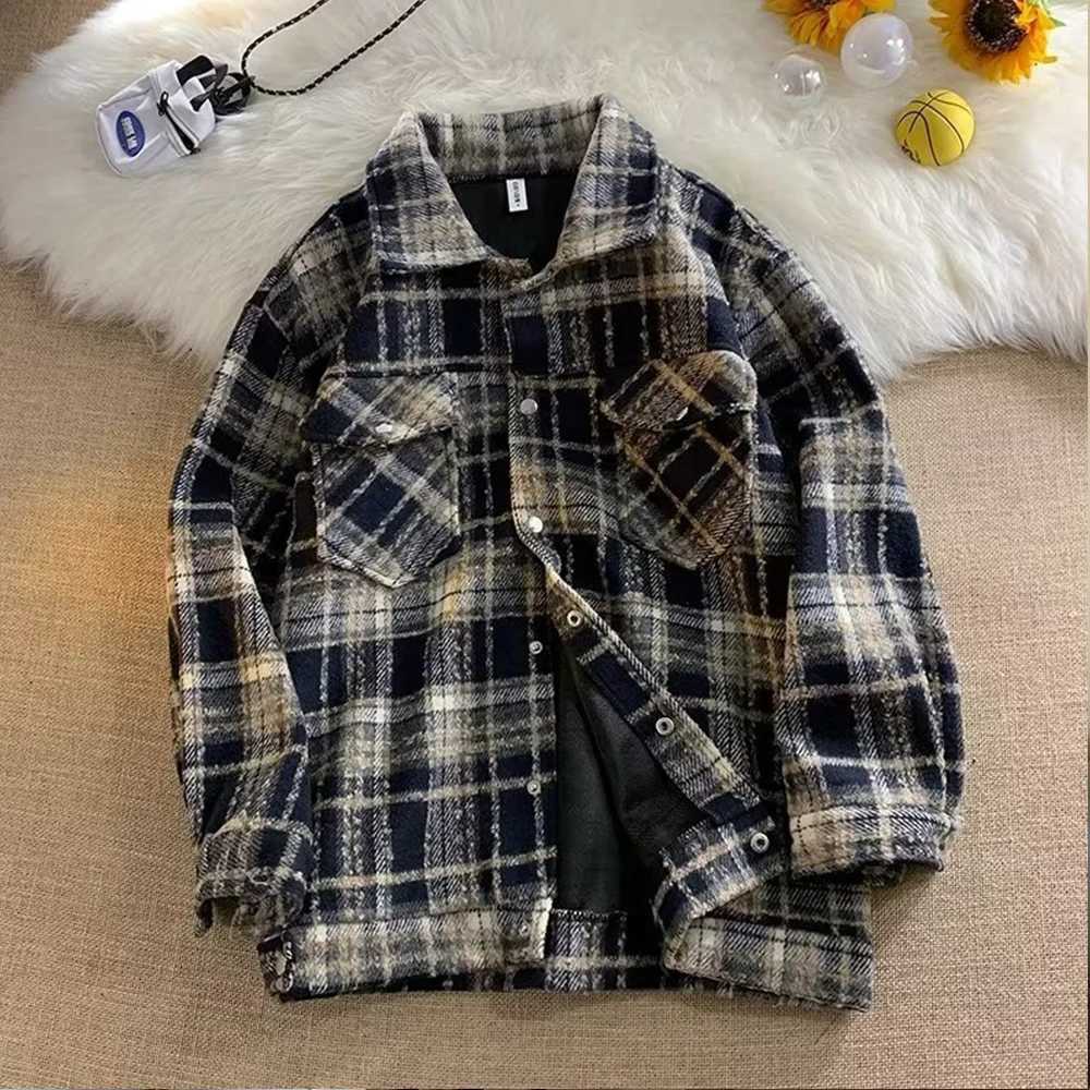 Autumn plain weave shirt jacket mens casual mens collar jacket W241102