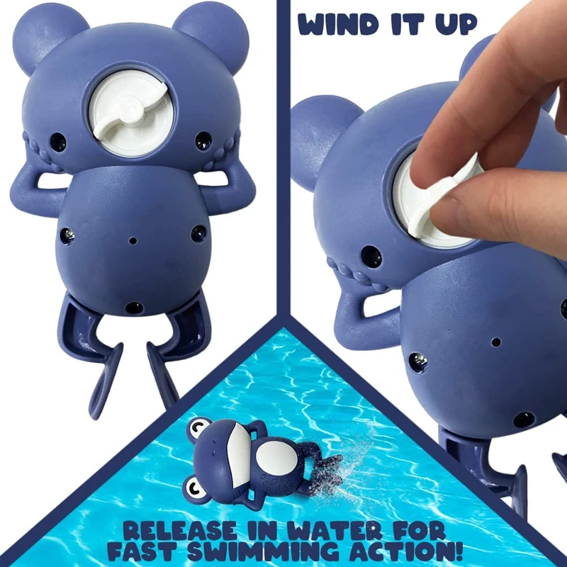 New Bath Toys for Toddlers new 2025 Chain Clockwork Swim Backstroke Little Frog Baby Bathe Cute Appease Animal Toy Gift Bath Toys Kids