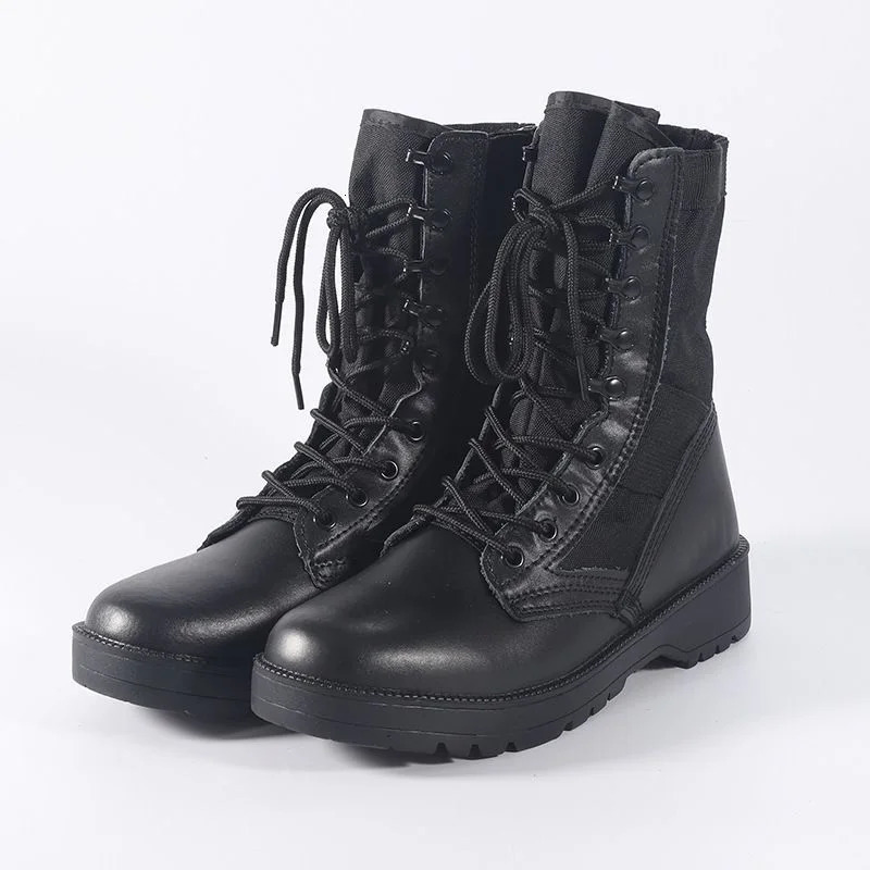Real leather mens tactical desert boots for outdoor combat lightweight and anti slip hiking shoes high top Botas work shoes 241031