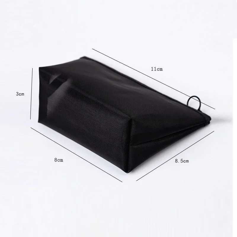 Women Black Small Coin Wallet Bags Mesh Transparent Earphe Mey Key Card Holder Girl Small Purse PouchXJ241111