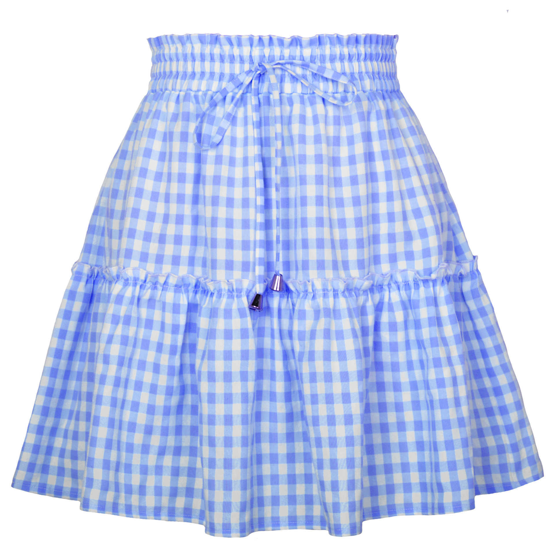 Pleated Plaid Skirt Clothes For Women Printed Vintage Ruffle Skirt WoMens High Waist Elastic Short Ball Gown Skirt Length Adult Skirts 241023