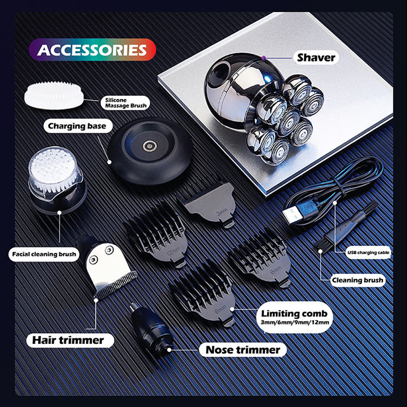 Original VGR Pro Electric Shaver For Men Wet dry 5in1 Body Hair Trimmer Beard Razor Bald Head Shaving Machine Rechargeable