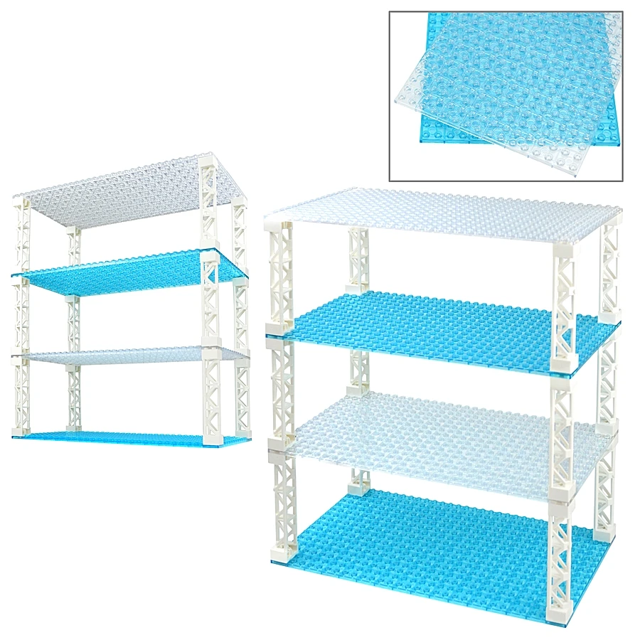 Transparent Base Plate 16x32 Dots Double-Sided Baseplate for Figures new Building Blocks Toys 2025 Kid City Plates Plastic Blocks Leduo