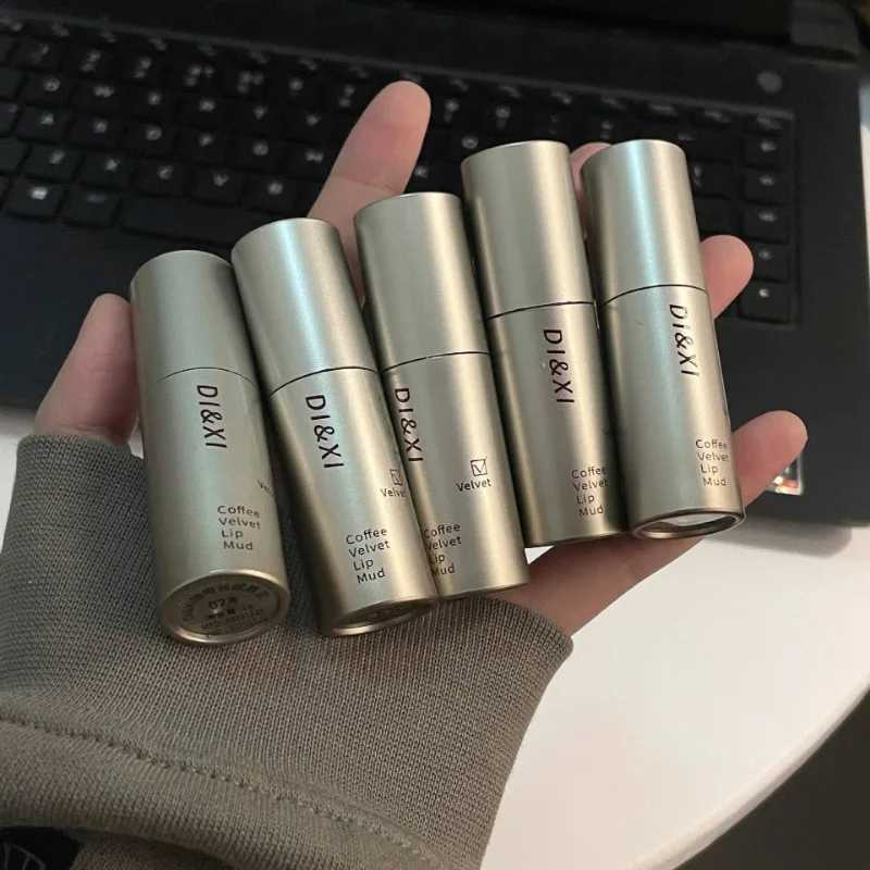 6-color matte velvet lip gloss makeup durable non stick cup liquid lipstick waterproof nude dark brown lipstick cosmetics W241101