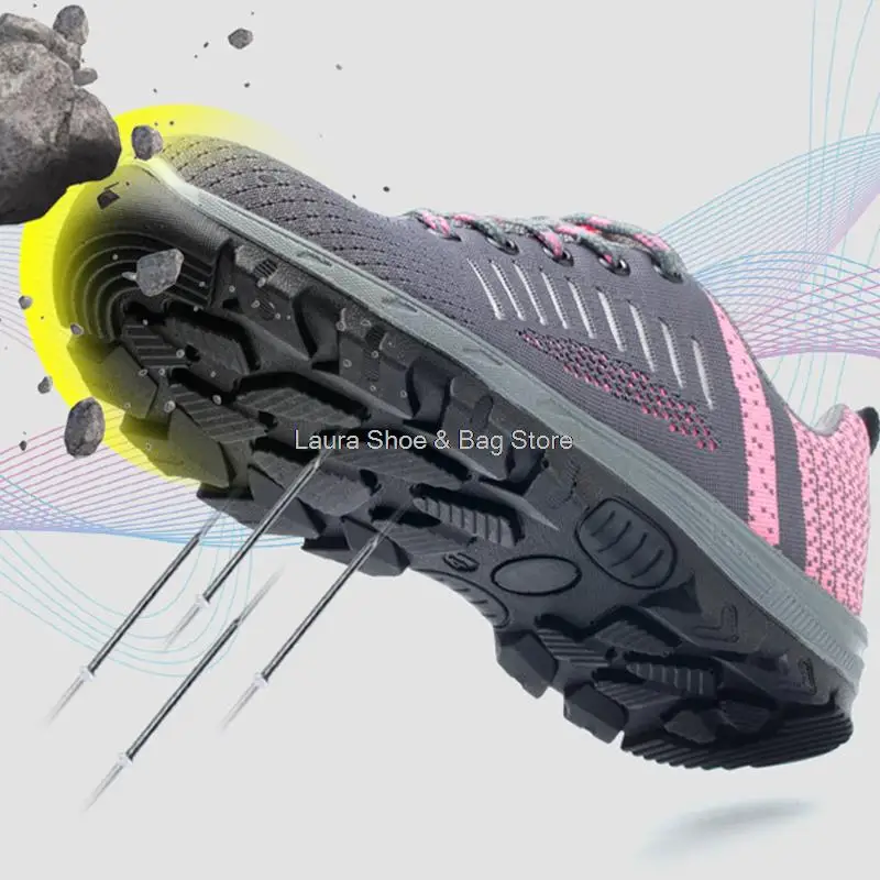 Breathable Women Safety Shoes with Steel Toe Cap Work Safety Boots new 2025 Woman Industrial Work Shoes Anti-smash Anti-puncture Security