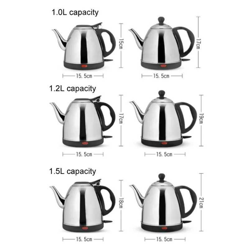 Long mouth electric kettle stainless steel boiler hot beverage teapot heater automatic power-off heating cup Y241102