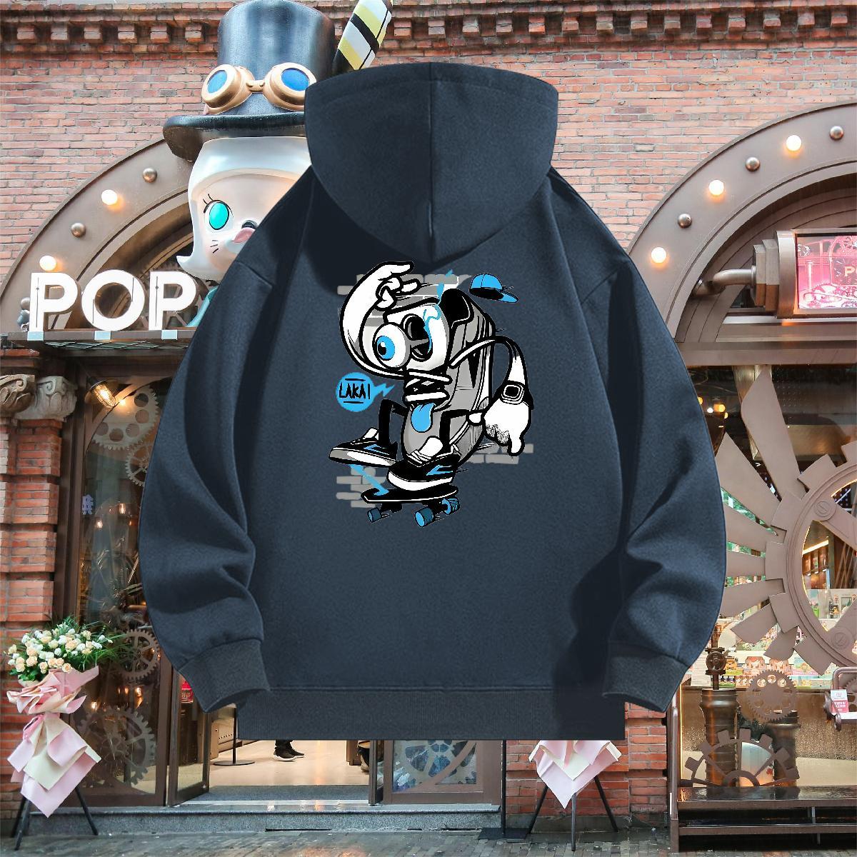 Designer Men's Hooded Sweatshirt Breathable Hooded Collar TOP Quality Hoodie Pullover Anime Print Tops Pullover Hoodie Daily Wear Thick Plush