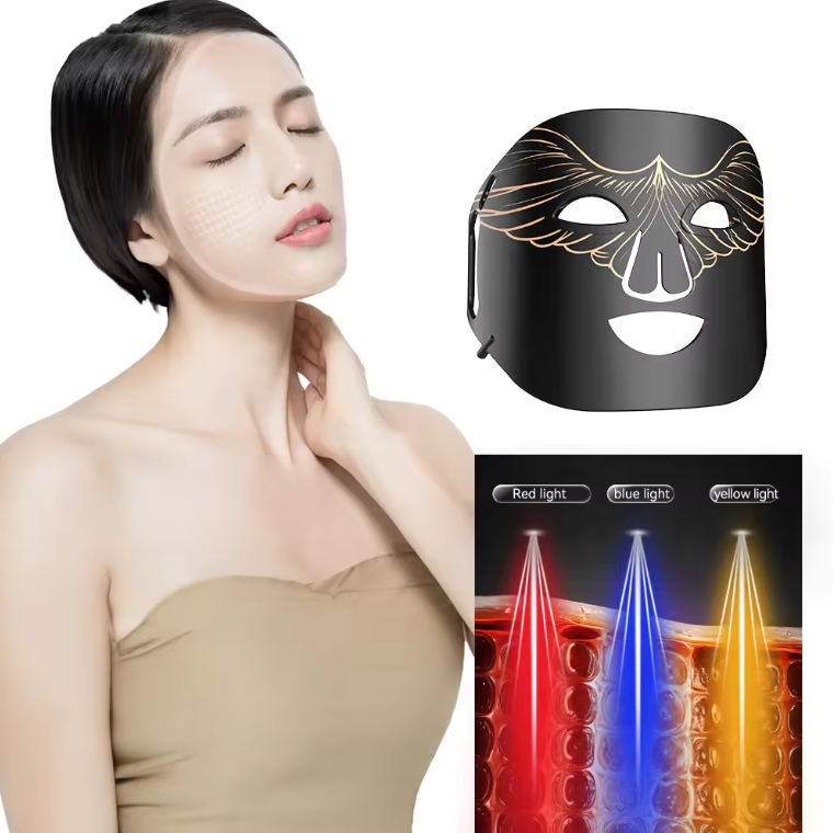 New Trend Beauty Wireless LED Blue Red Infrared Light PDT Photon Therapy Silicon Facial Mask Silicone LED Face Mask