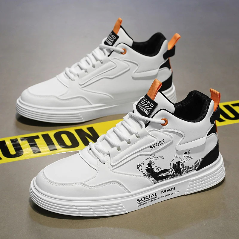 Men's 2023 New Autumn Casual Workwear Mid Top Retro Board Sports Versatile Trendy Shoes a848e