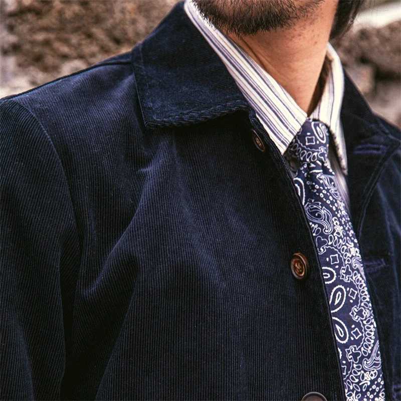 Red tornado spring coral jacket indigo retro French workwear mens hunting jacket W241102