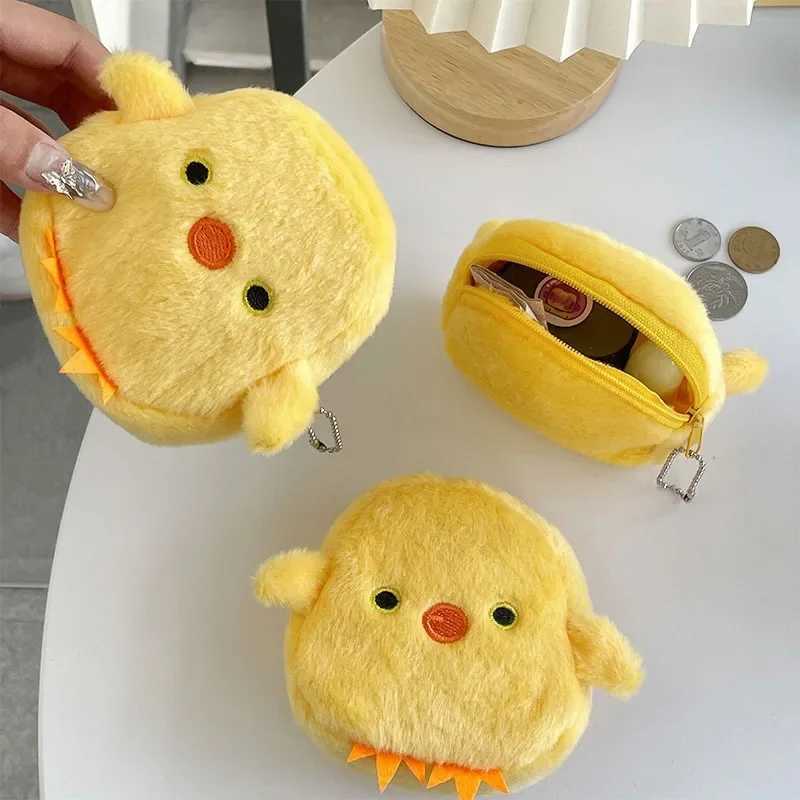 Carto Cute Animal Fish Chick Coin Purse Kaii Wallet Plush Coin Bag Key Earphe Coin Organizer Pouch Zipper Bag Kids GiftsXJ241111