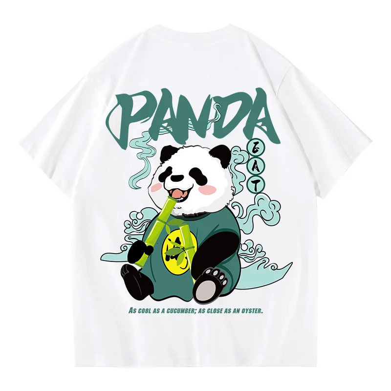 Kawaii Vintage Anime panda Print T Shirt Funny Men Summer Casual Short Sleeve Tshirts Male plus size Tops ropa y2k hombre Tees 240321