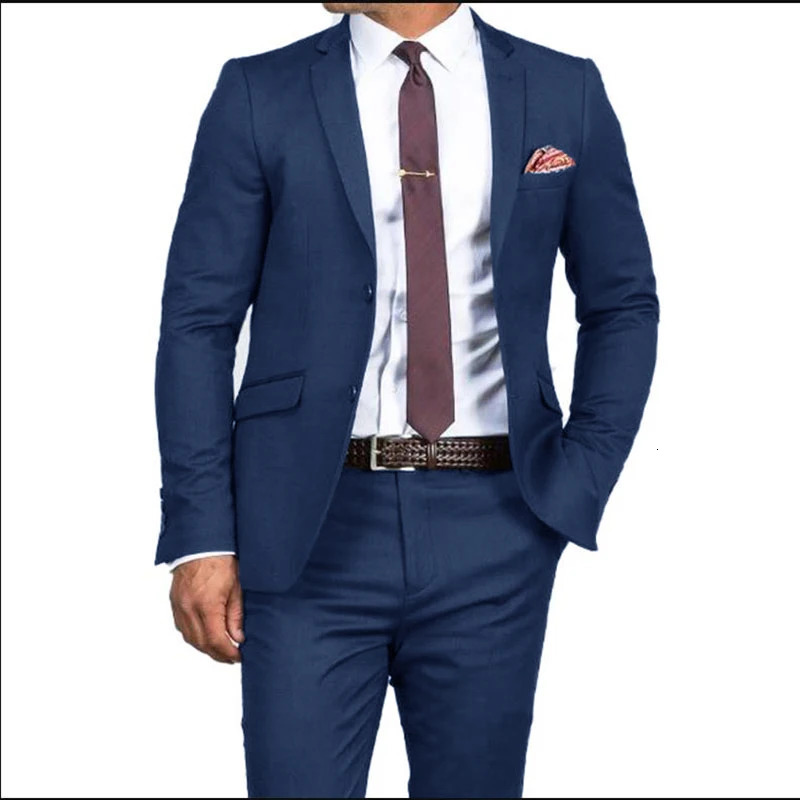 2024 Mens Formal Fit Single breasted Elegant man suit Customized Casual Business Office Jacket Set of Two Comfortable 241024