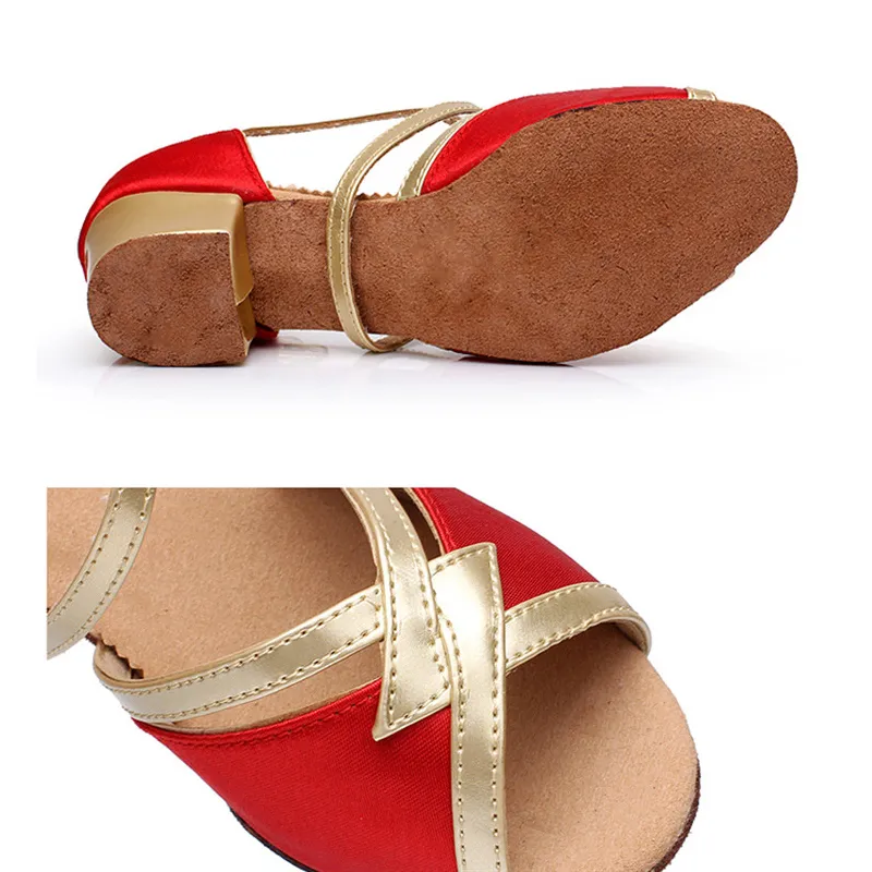 New Girls Latin new Dance Shoes Women Ballroom Children's Dance Shoes soft-soled Professional 2025 child/kids/Salsa Practice Shoes