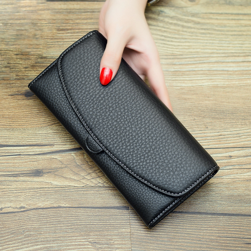New Long Women Wallets Real Leather Purse Simple Luxury Envelope Wallet Clutch Female Excellent Cowhide Billfold Birthday Gift