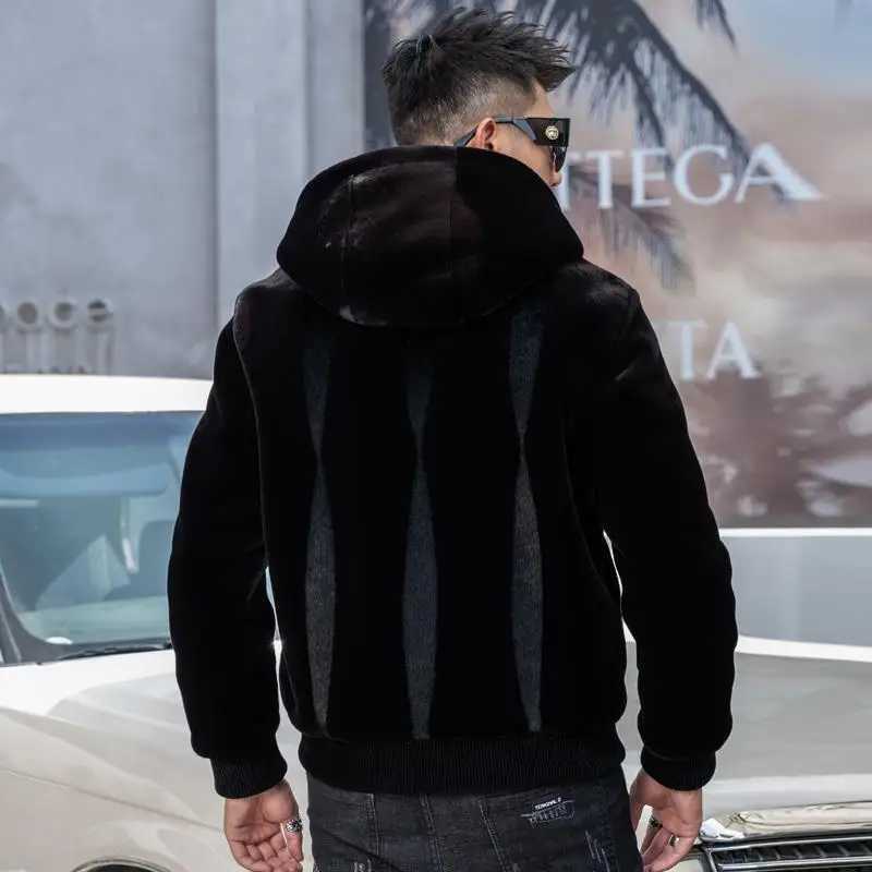 2022 Autumn Winter New Mens Faux Mink Fur Coat Lapel Thick Warm Jackets Fashion Mens Eco-Friendly Faux Fur Coats Jackets T194XJ241102