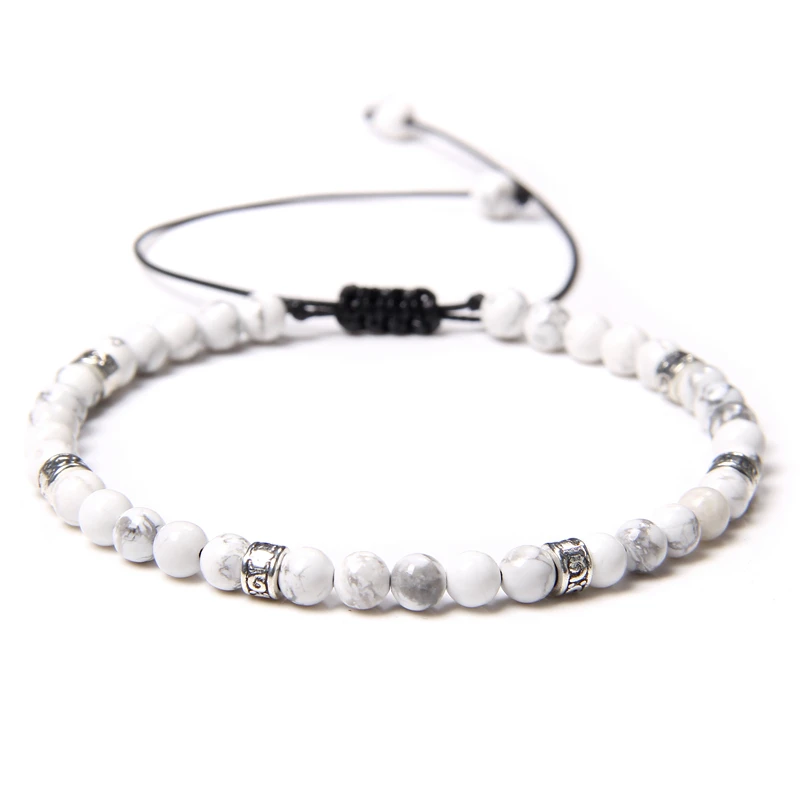 Adjustable 4mm Stone Beads Bracelet Sodalite Chalcedony Woven Bangle Handmade Braided Bracelets For 2025 Women Men new Reiki Jewelry