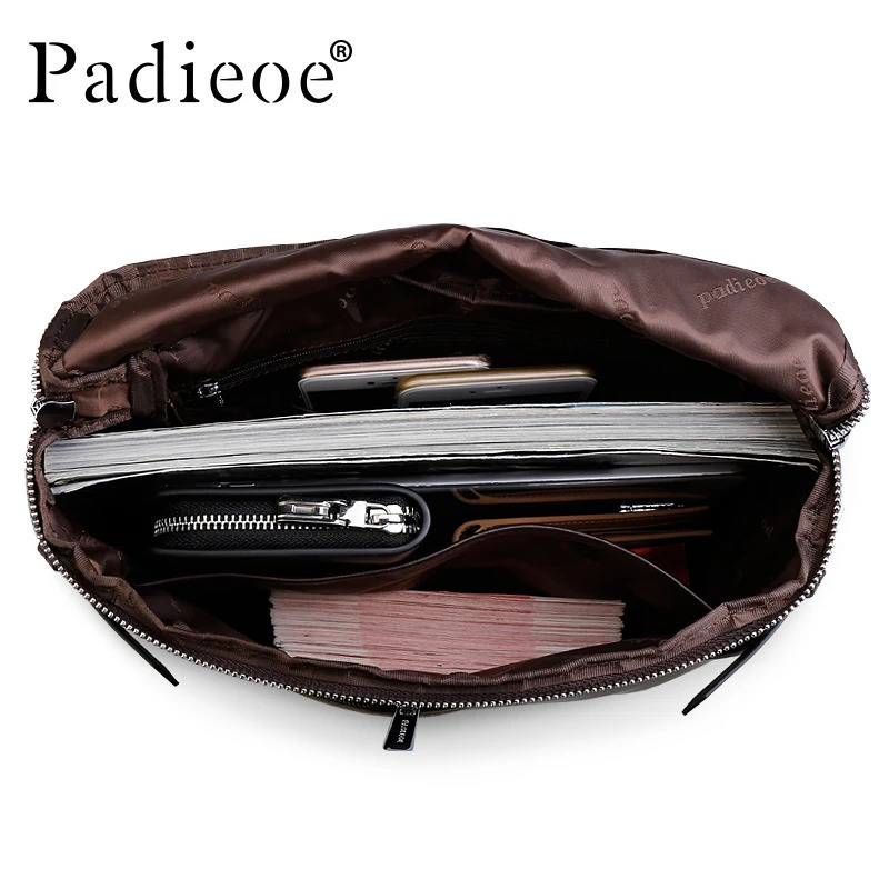 Padieoe Vintage Men Briefcase Genuine Leather Messenger Bags Fashion Male Tote Business Bag Shoulder 241029