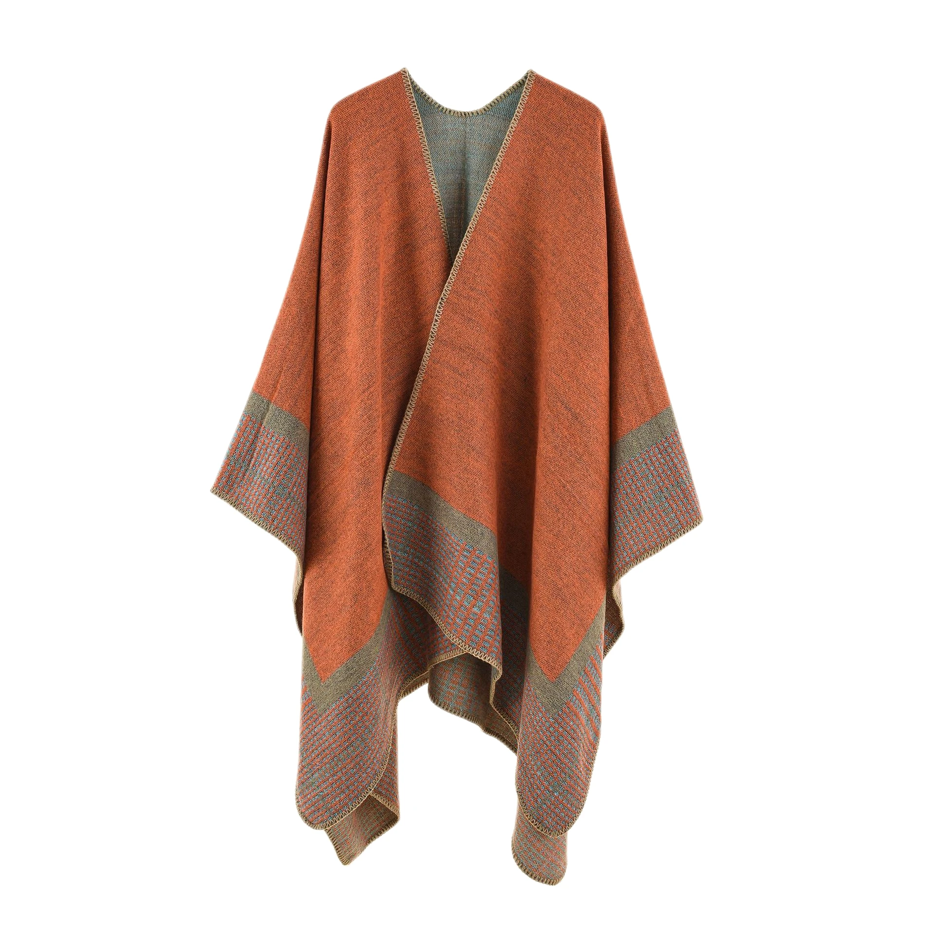 Women Spring Cloak Stylish Cashmere Feel Shawl 2025 Lady Classic Vintage new Cape Autumn Retro Cardigan Winter Soft Large Blanket New in
