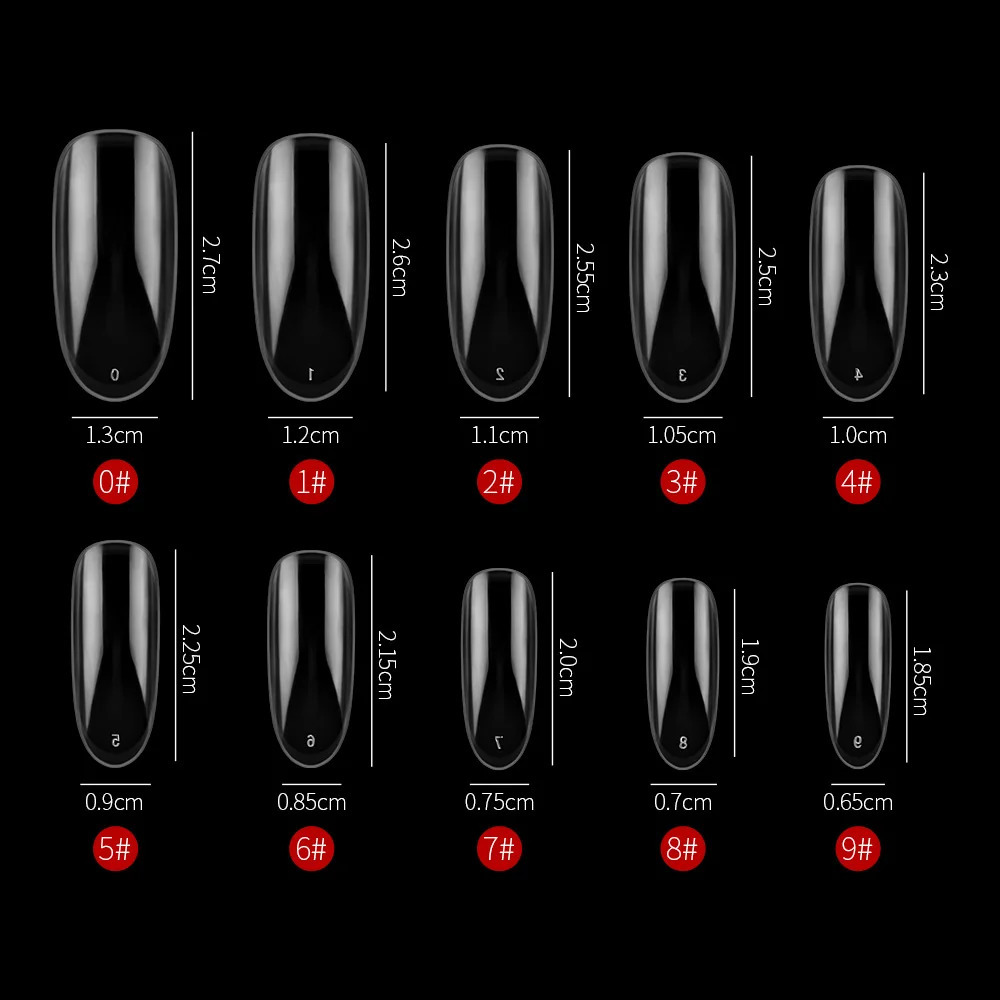 500 pieces/bag oval artificial nail point acrylic gel full cover display fake tip Coffin ballet dancer French stiletto heels 241031