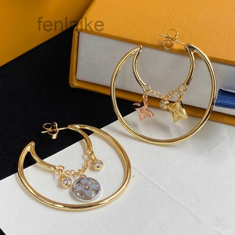 Designer Stud Earrings Designer For Women 18K Gold Big Circle Luxury Hoop Stud Fashion Earring Women Party Weddings Jewelry