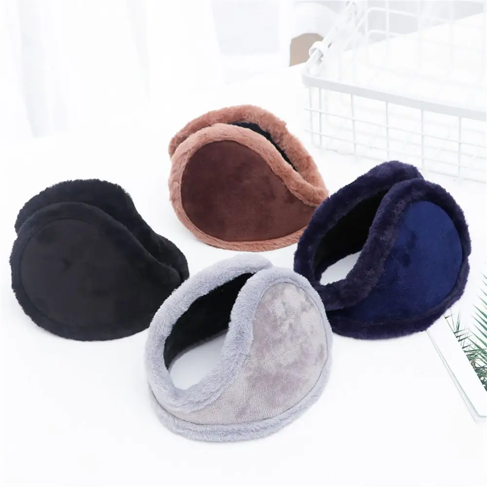Mens Ear Muffs Winter Ear Warmers Fleece Unisex Thicken Plush Earmuffs Behind Band Head