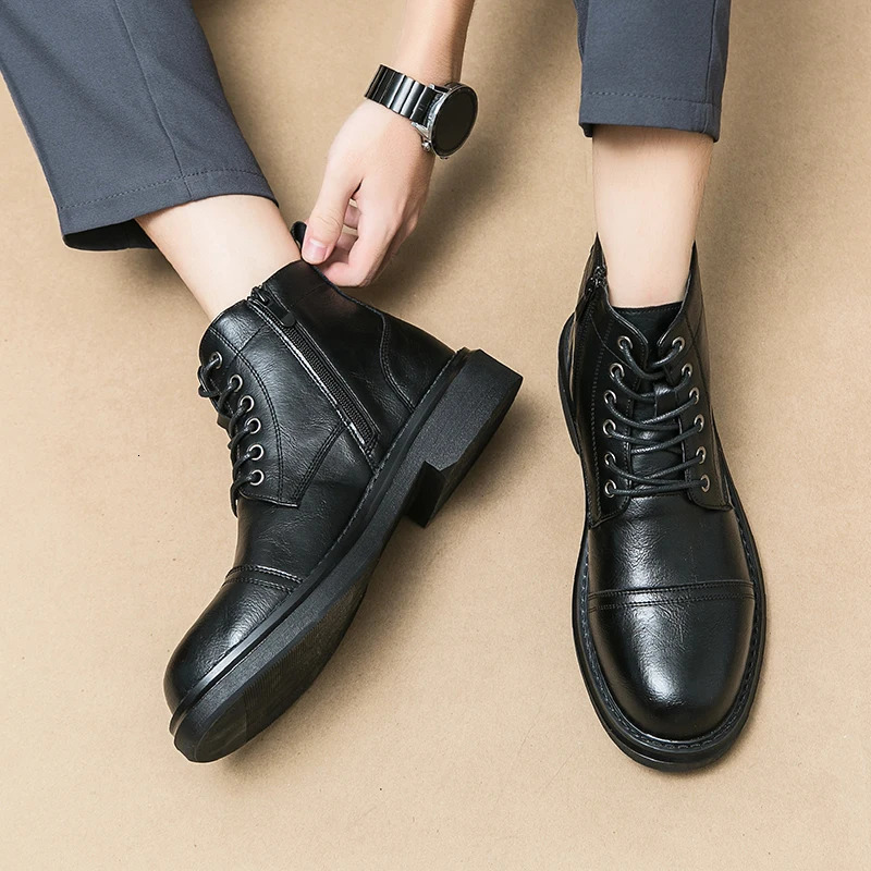 Fashionable outdoor ankle boots mens fashionable desert tactical boots mens casual shoes mens leather boots combat boots 241031
