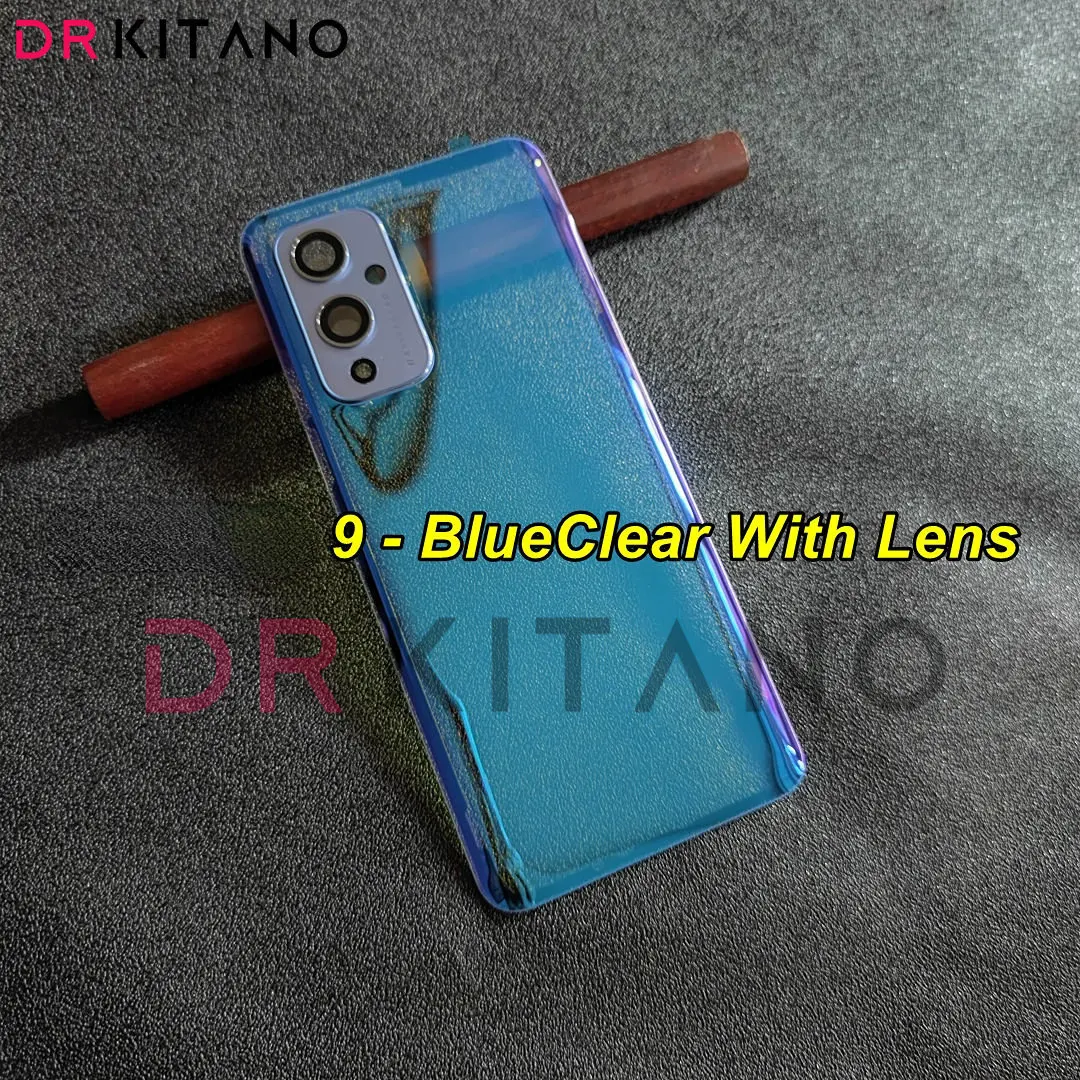 DRKITANO Clear Glass Back Cover For OnePlus 9 Pro 9R Battery Door Panel Rear Housing Case With Camera Lens Replacement+Sticker