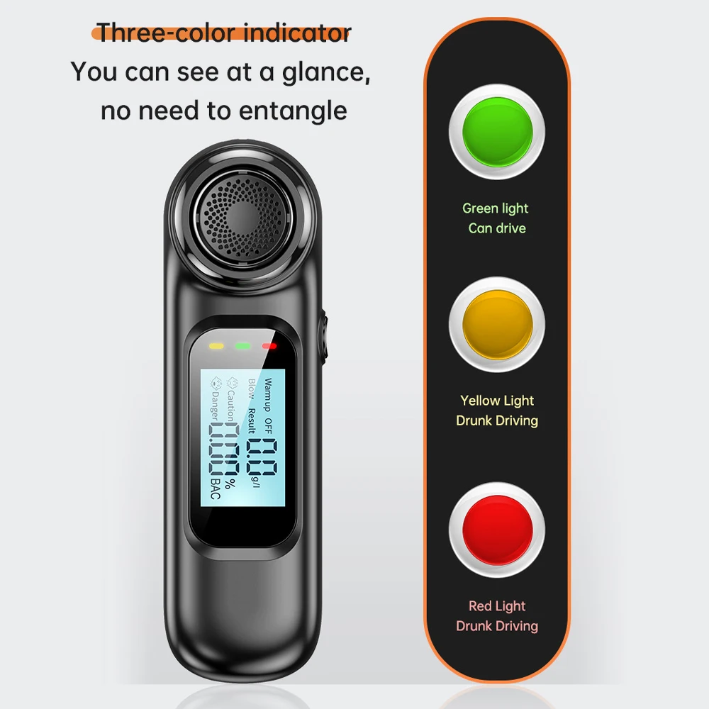 2023 Newest breathalyzer Factory Professional Digital Display Rechargeable breathalyzer alcohol breath tester AM01