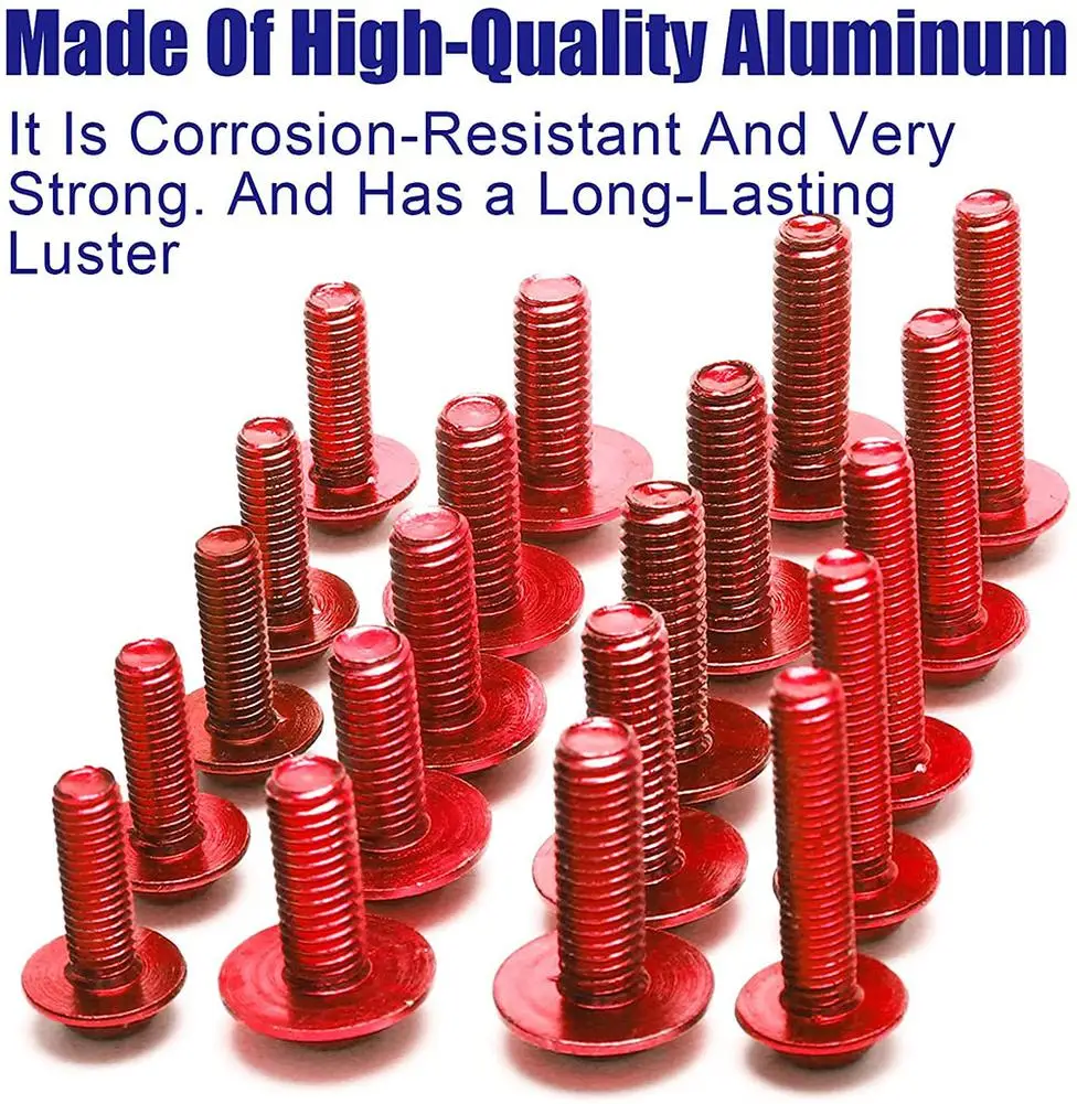 177pcs/box Aluminum Windscreen Screws Colorful Fasteners Screws Set Motorcycle Fairing Bolt Kit Motorcycle Modified Parts
