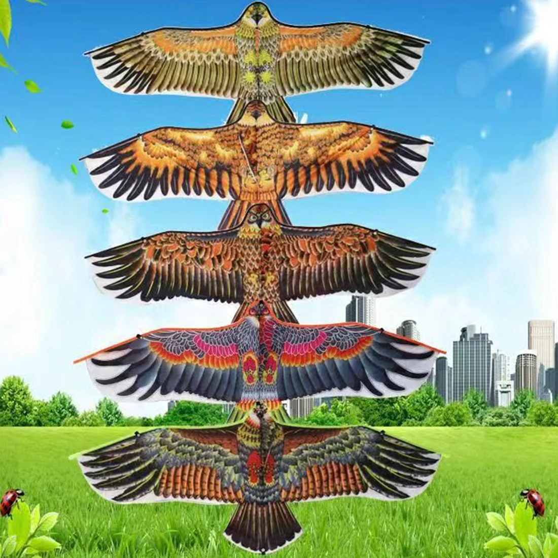 1.2M Emulational Flying Hawk Kite Scarecrow Bird Repellent for Garden Yard Child Outdoor Animals Cute Kite Toys