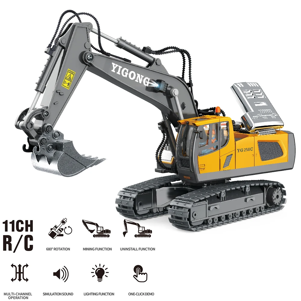 1:20 RC Excavator 2.4G Remote Control Engineering Vehicle Crawler Bulldozer Truck Rc Car Toys for Boys Children Gifts