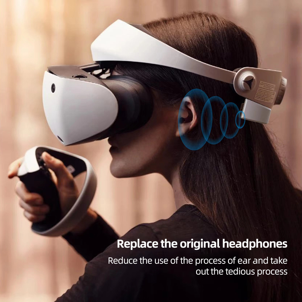 Mini Speaker 3.5mm Audio Interface Helmet Stereo Loudspeakers 300mAh Rechargeable Battery Replace Original Headphones for PS VR2