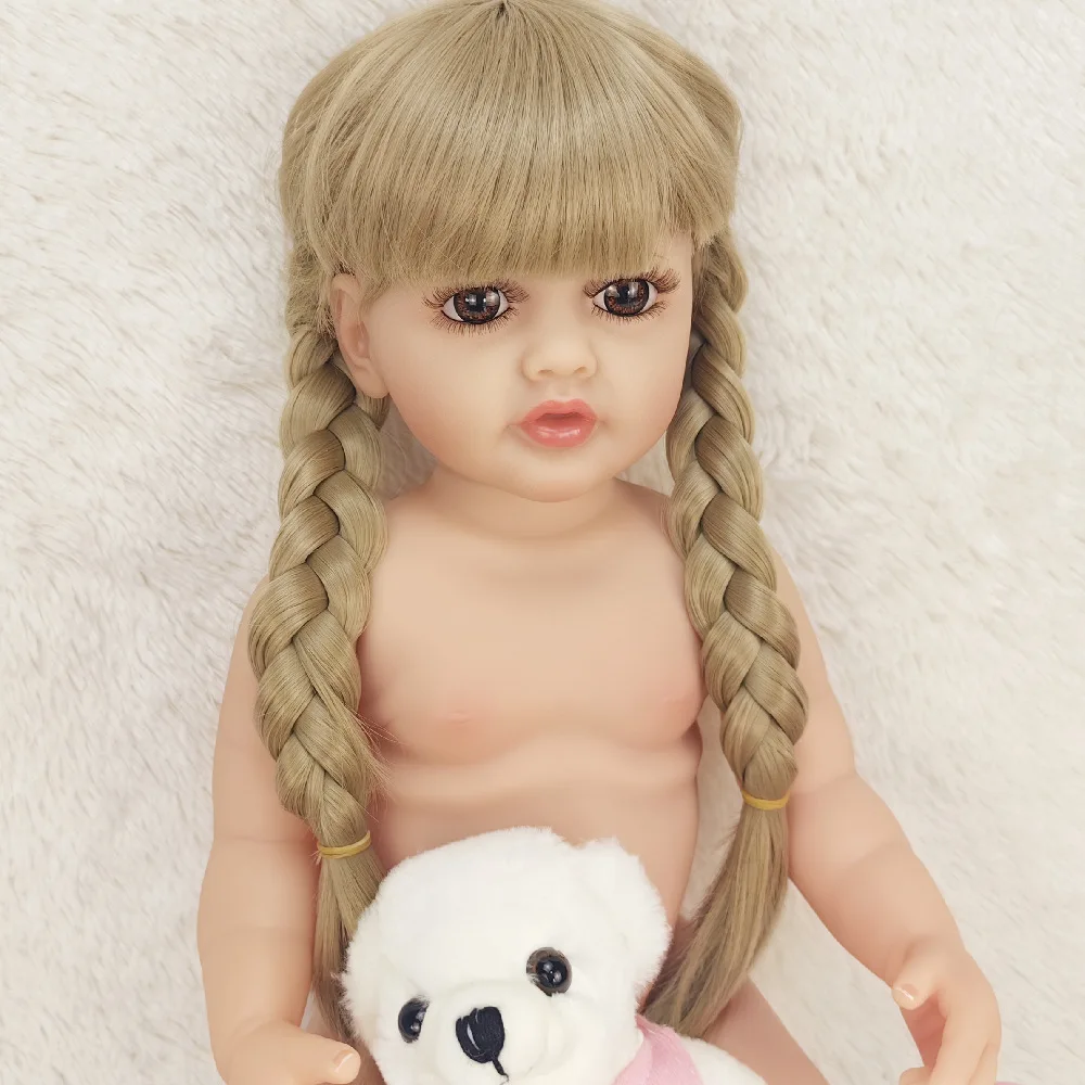 55cm Baby Kids Reborn Baby Doll Soft Vinyl Silicone Lifelike Super Cute Newborn Baby Toy for Girls Birthday Gift