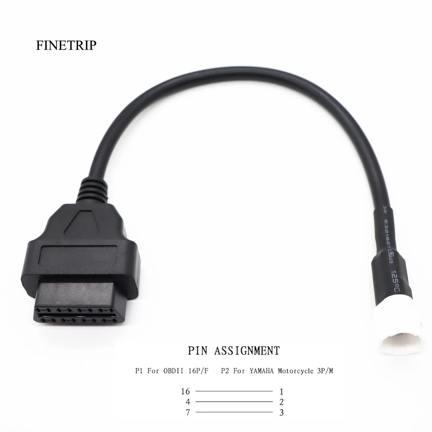 FINETRIP Motorbike Accessories for Yamaha 3Pin 4pin to OBD2 Fault Code Scanner Motorcycle Diagnostic Cable for X-MAX N MT-125