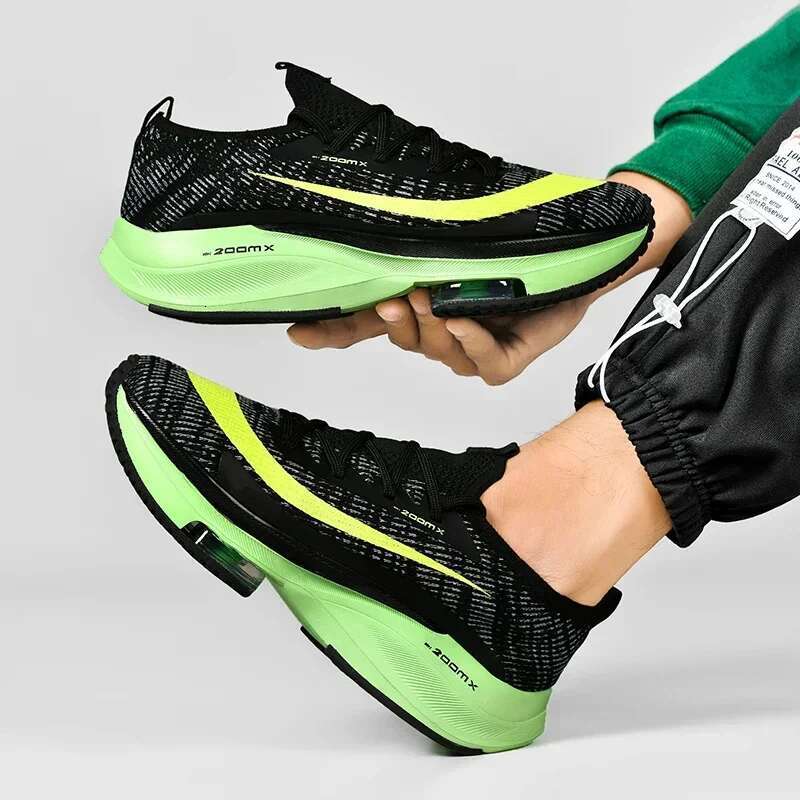 Running Woman Trainer Race Breathable Couple Unisex Sneakers Lace Up Round Toe Cushioning Shoes for Men