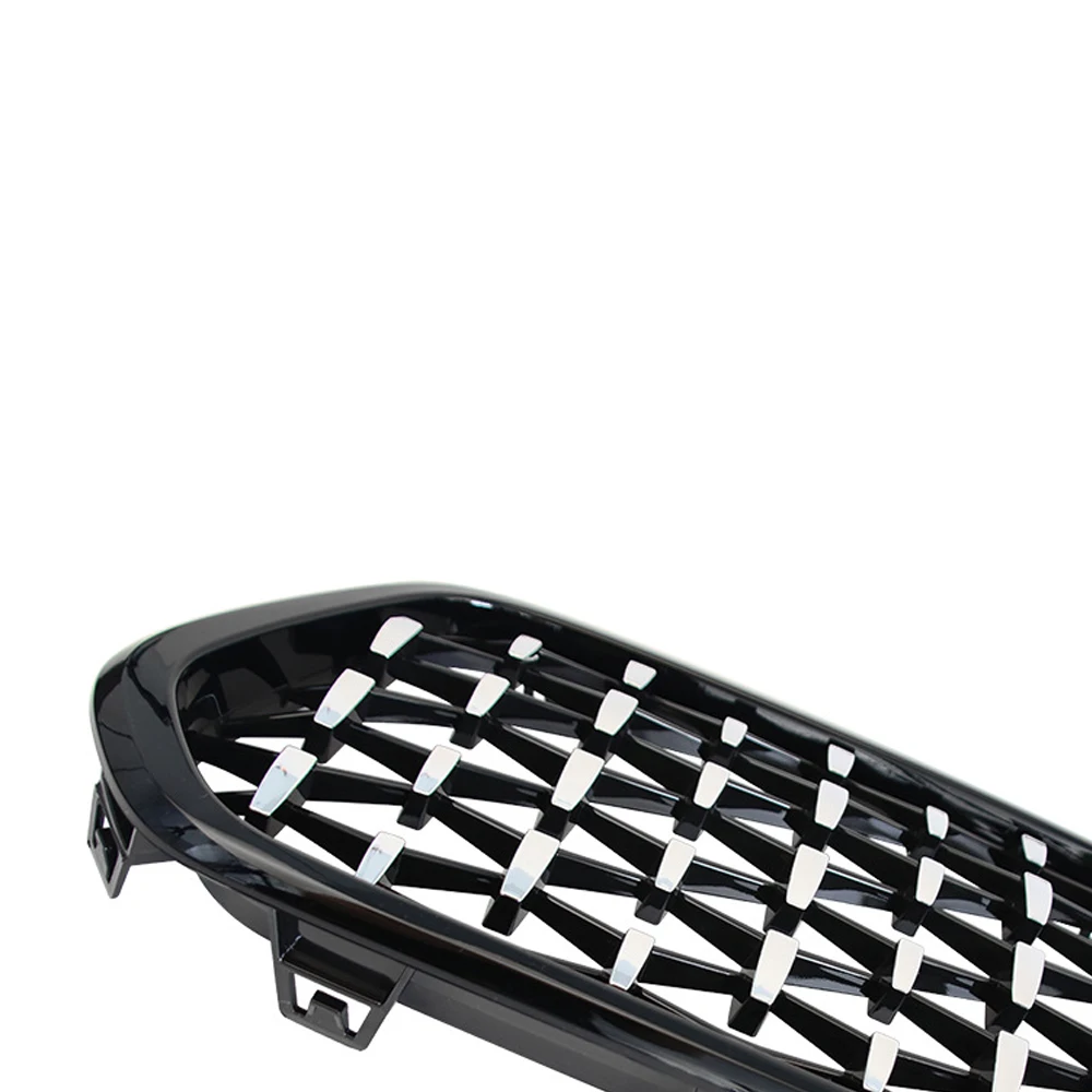 1 Pair Left Right Front Diamond Kidney Grill Racing Grilles Gloss Black For BMW X2 F39 2018 2019 2020 2021 Meteor Style