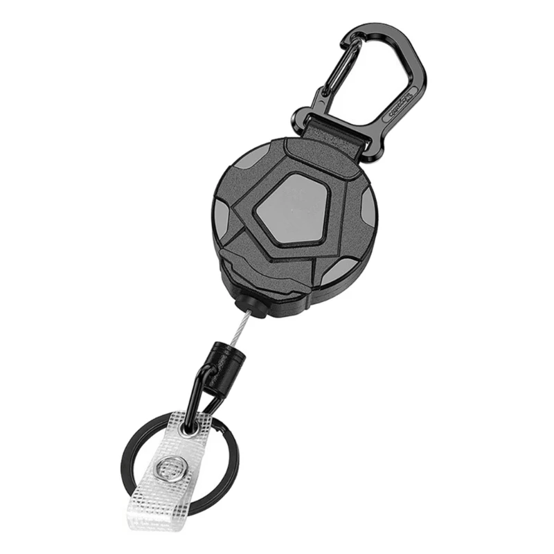 Heavy Duty Retractable Keychain Easy To Pull Buckle Rope Elastic Keychain Anti Lost Keyring Steel Retractable Cord Dropshipping