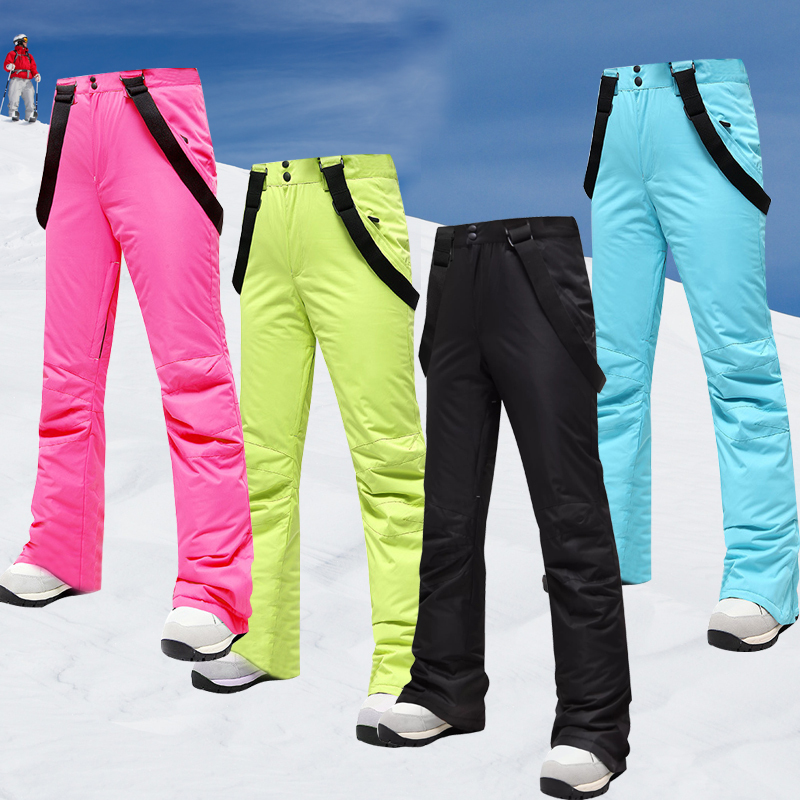 -30 Degrees Ski Women Winter Outdoor Thicken Windproof Waterproof Warm Snow Trousers Sports Snowboarding Breathable Pants
