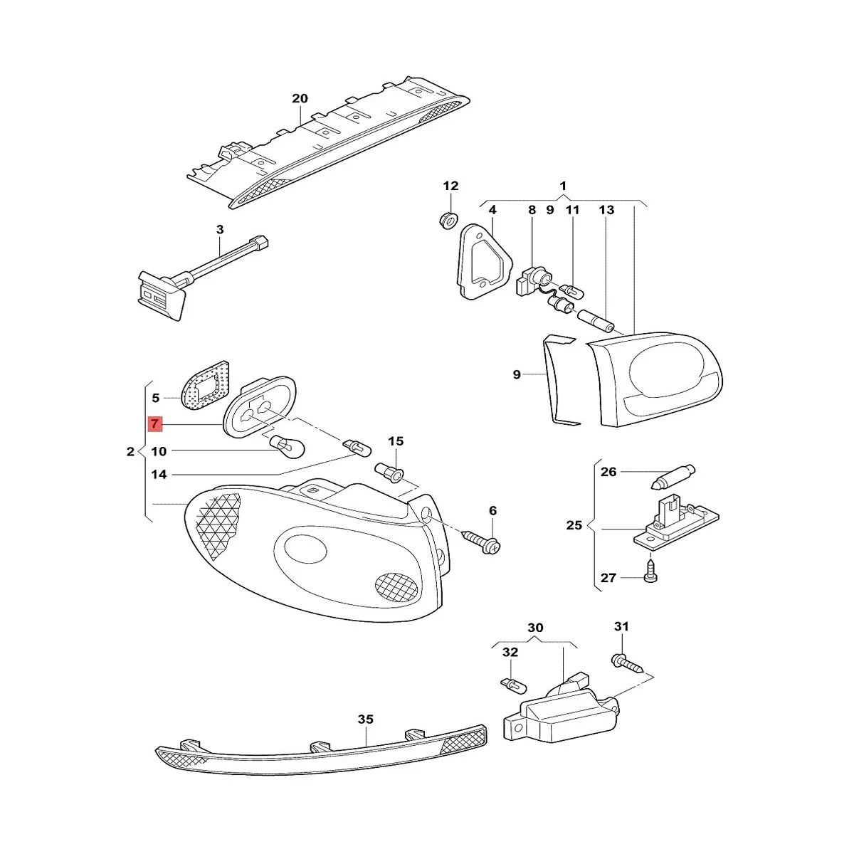 New Right Left Rear Taillight Circuit Board Bulb Holder For VW Tiguan 5N 2008 2009 2010 2011 2012 5N0945257C 5N0945258C
