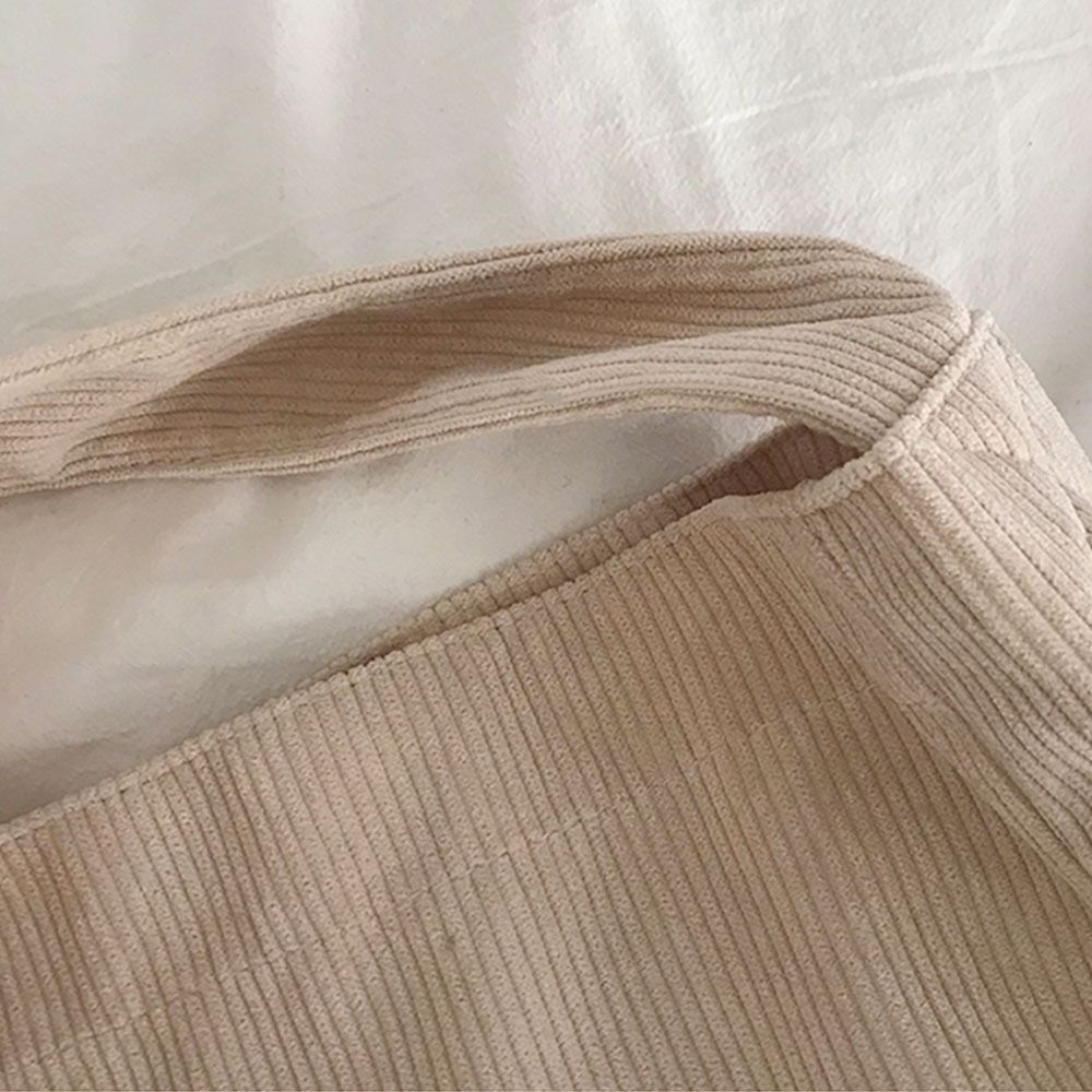 Bolsos de hombro de pana para mujer, bolsos de mano suaves, bolsos de gran capacidad para niñas y estudiantes