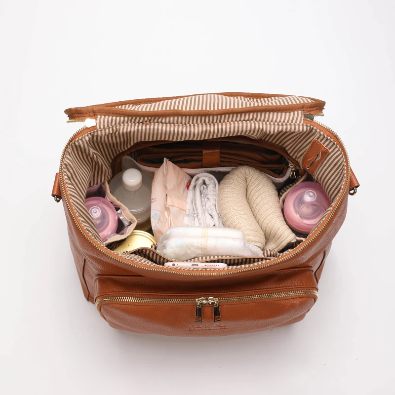 Mommy bag maternal and infant shoulder bag large capacity new pure leather waterproof multifunctional bag baby storage bag