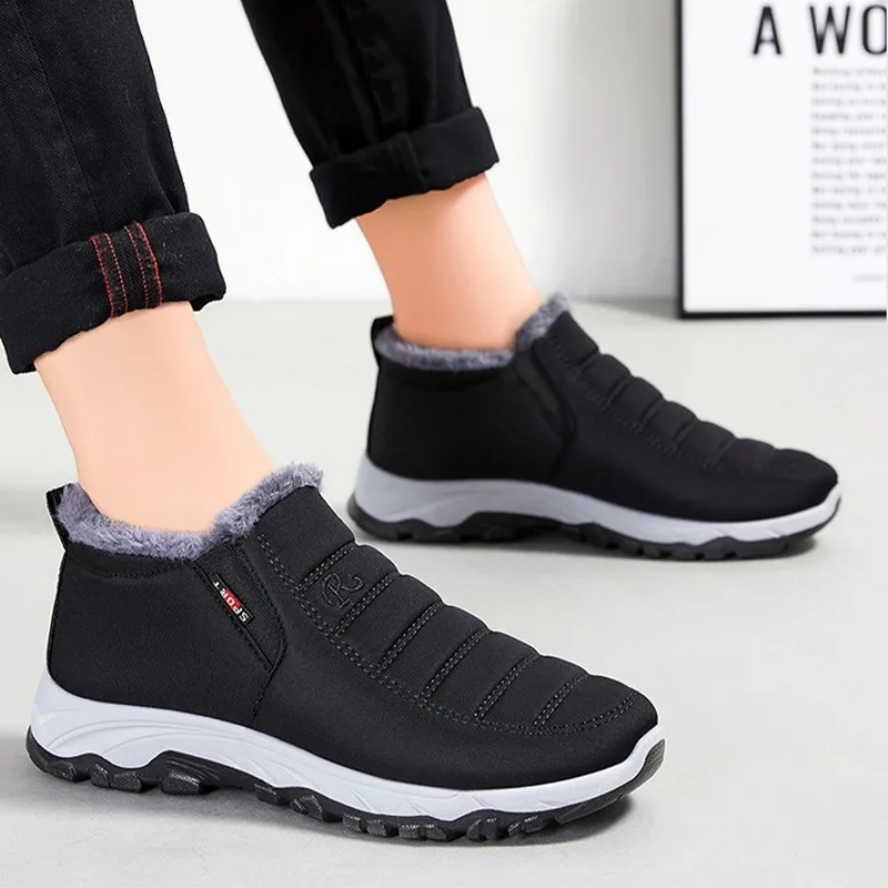 Snow Boots Men'S Slip On Winter Warm Shoes For Men Women Waterproof Ankle Boots Winter Male Snow Botines Hiking Boots Femininas