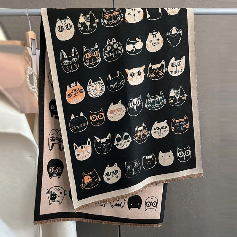 2023 Luxury Thick Blanket Winter Bufanda Warm Cashmere Scarf Women Shawl Print New Wraps Pashmina Female Travel Poncho Stoles