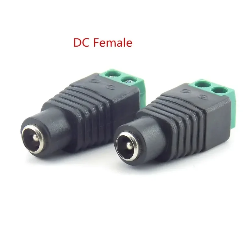 10pcs 12V DC Male DC Female Plug BNC Connector Plug CCTV DC Power Cable 2.1 x 5.5mm Male BNC Adapter for Led Strip Light