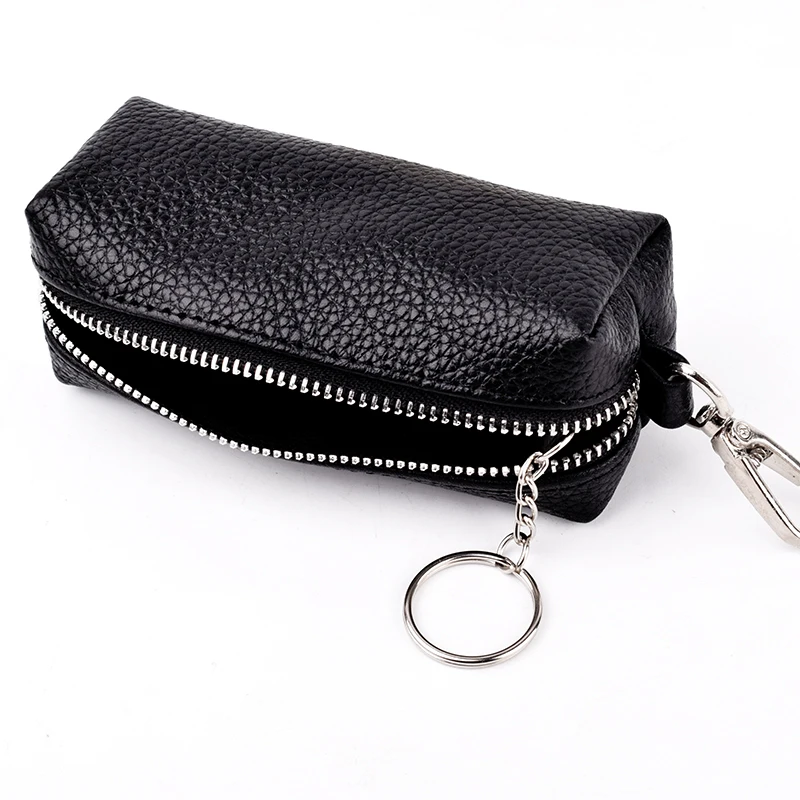 2023 New Genuine Leather Keychain Men Women Key Holder Organizer Pouch Cow Split Car Long Key Bag Housekeeper Key Case wallet